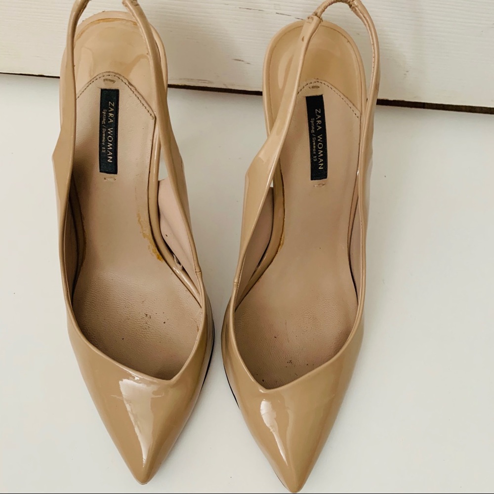 Zara nude slingback pumps